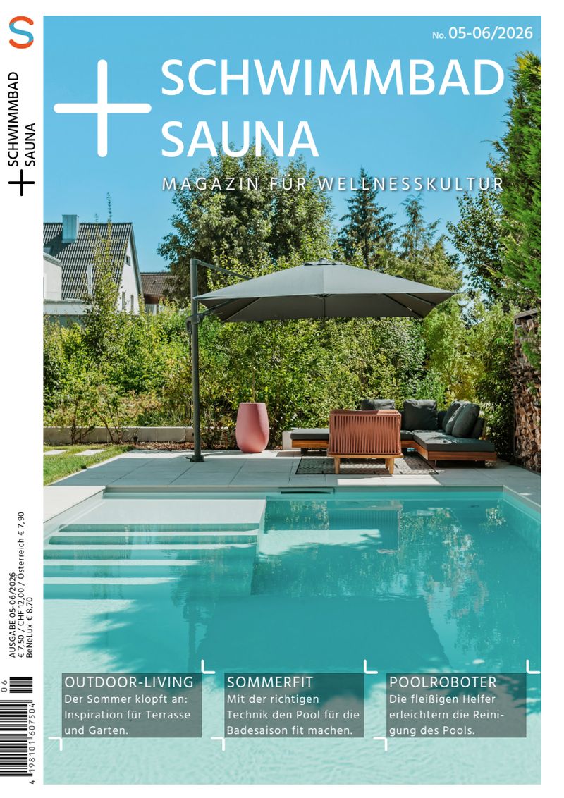 Das ist das Titelbild der Ausgabe Schwimmbad + Sauna 05-06/2026