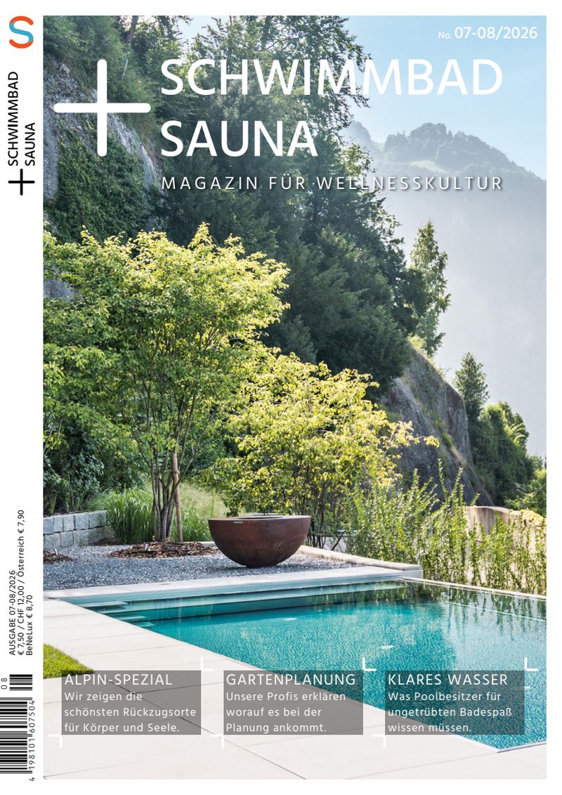 Das ist das Titelbild der Ausgabe Schwimmbad + Sauna 07/08-2026