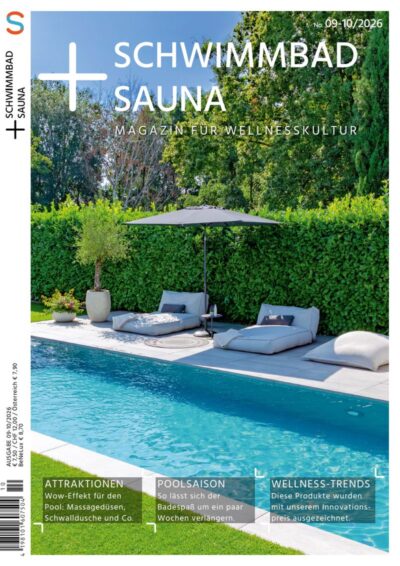 Das ist das Titelbild der Ausgabe Schwimmbad + Sauna 09/10'2026